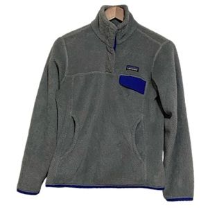 Patagonia Retool Snap-T Fleece Gray Blue Pullover Sweater